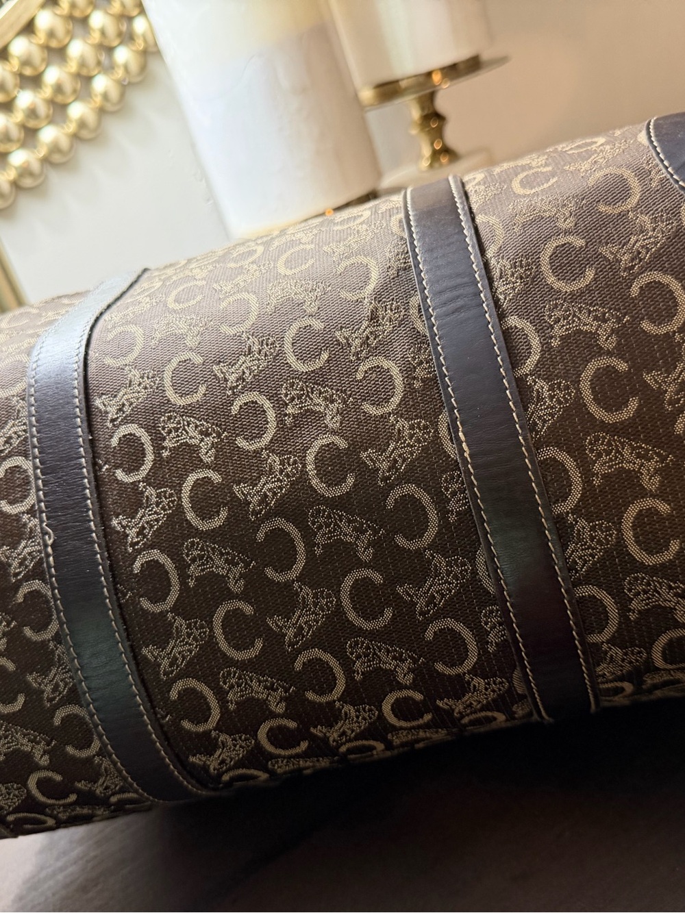 Celine Brown Monogram Canvas Top-Handle Duffel - Picture 7 of 9